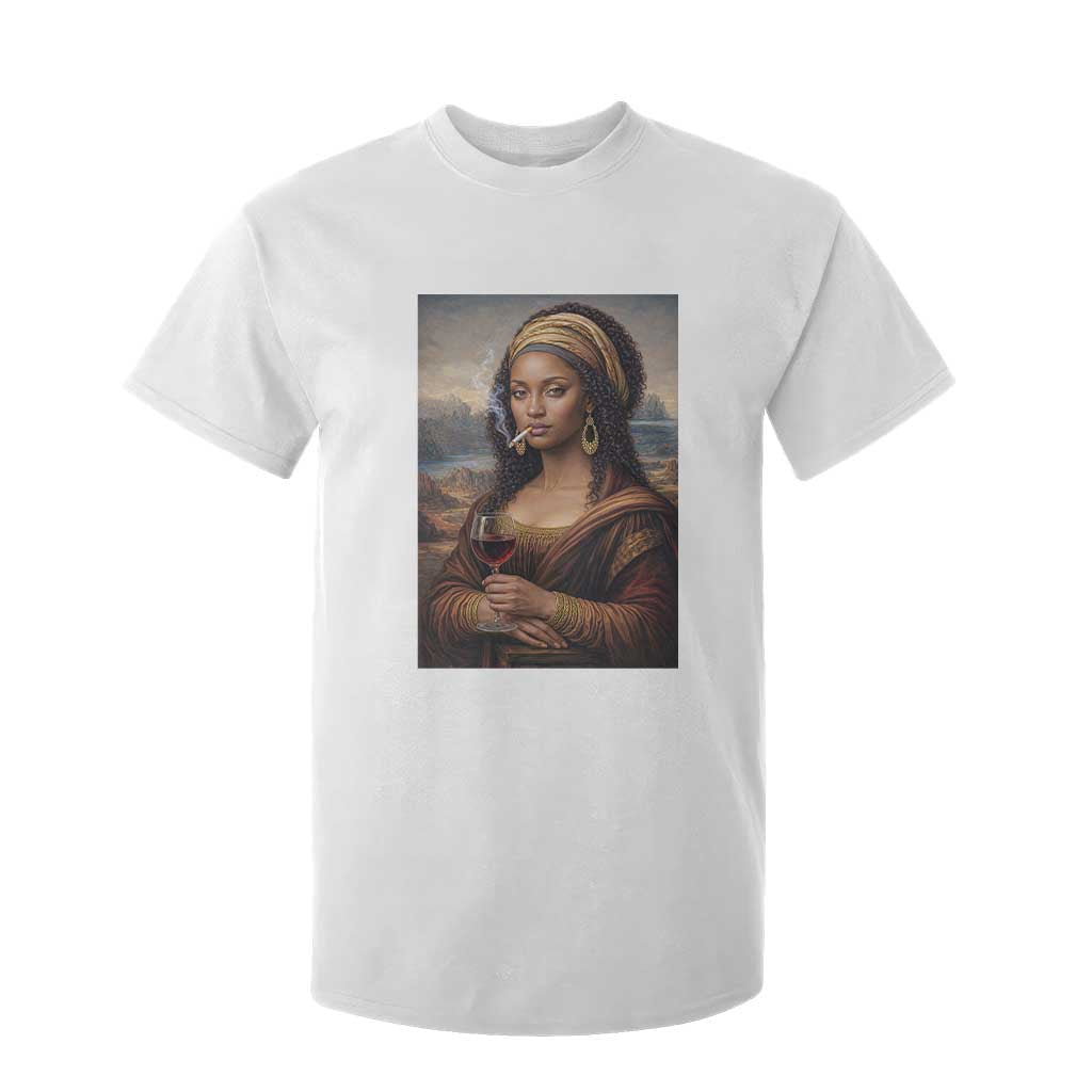 Funny Black Mona Lisa T Shirt For Kid Melanin Queen Black History Month TS12 White Print Your Wear