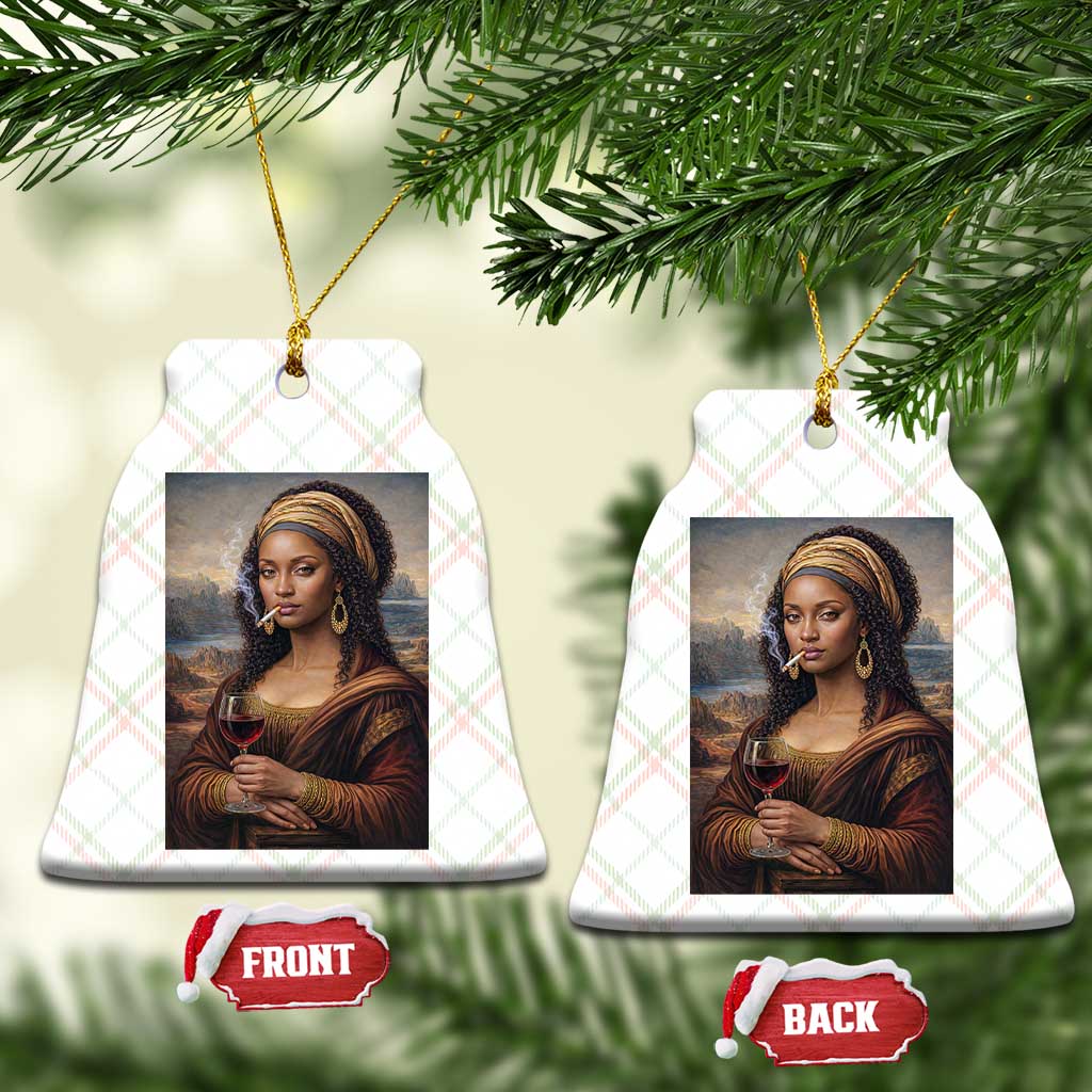Funny Black Mona Lisa Ceramic Ornament Melanin Queen Black History Month TS12 Print Your Wear
