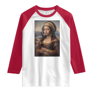 Funny Black Mona Lisa Raglan Shirt Melanin Queen Black History Month TS12 White Red Print Your Wear