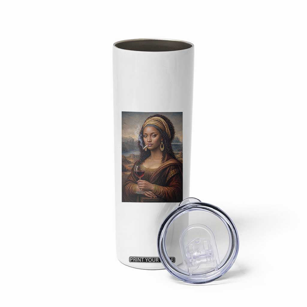 Funny Black Mona Lisa Skinny Tumbler Melanin Queen Black History Month TS12 Print Your Wear