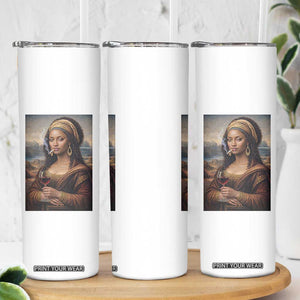 Funny Black Mona Lisa Skinny Tumbler Melanin Queen Black History Month TS12 Print Your Wear