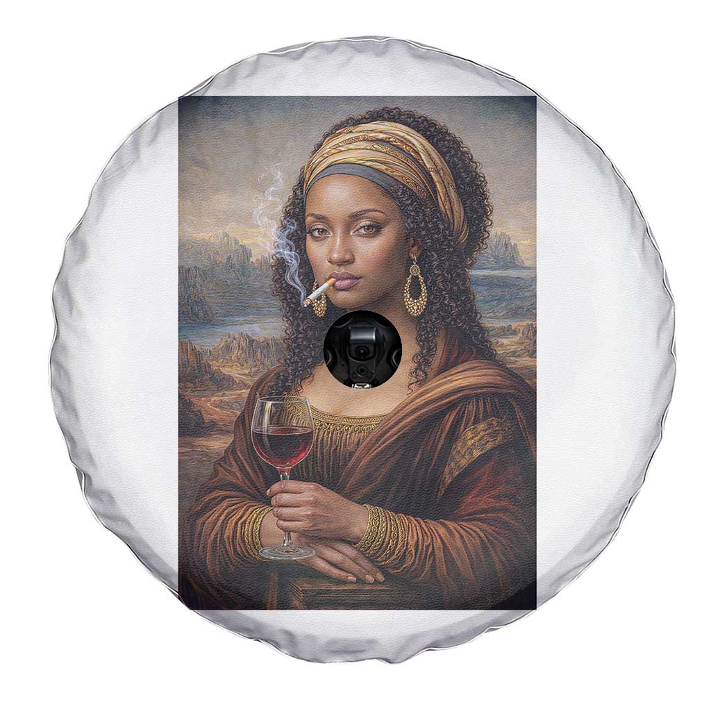 Funny Black Mona Lisa Spare Tire Cover Melanin Queen Black History Month TS12 Print Your Wear