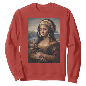 Funny Black Mona Lisa Sweatshirt Melanin Queen Black History Month TS12 Red Print Your Wear