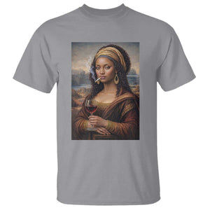 Funny Black Mona Lisa T Shirt Melanin Queen Black History Month TS12 Sport Gray Print Your Wear