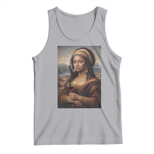 Funny Black Mona Lisa Tank Top Melanin Queen Black History Month TS12 Athletic Heather Print Your Wear