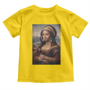 Funny Black Mona Lisa Toddler T Shirt Melanin Queen Black History Month TS12 Daisy Print Your Wear