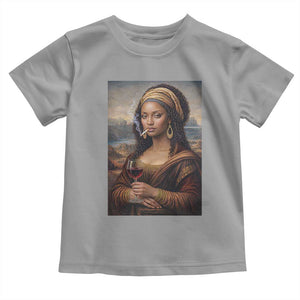 Funny Black Mona Lisa Toddler T Shirt Melanin Queen Black History Month TS12 Sport Gray Print Your Wear