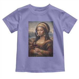 Funny Black Mona Lisa Toddler T Shirt Melanin Queen Black History Month TS12 Violet Print Your Wear