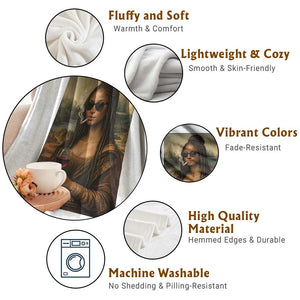 Black Mona Lisa African American Throw Blanket Black History Month TS12 Print Your Wear