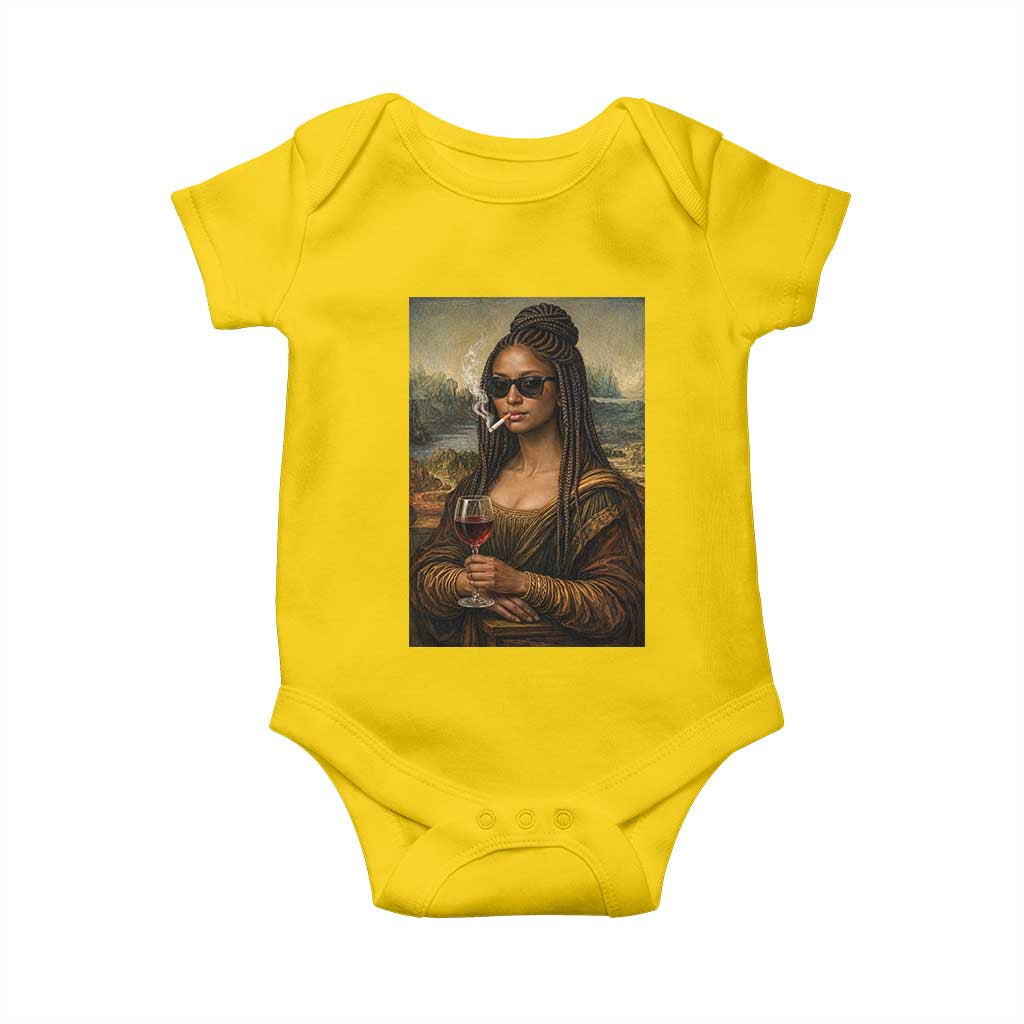 Black Mona Lisa African American Baby Onesie Black History Month TS12 Daisy Print Your Wear
