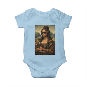 Black Mona Lisa African American Baby Onesie Black History Month TS12 Light Blue Print Your Wear
