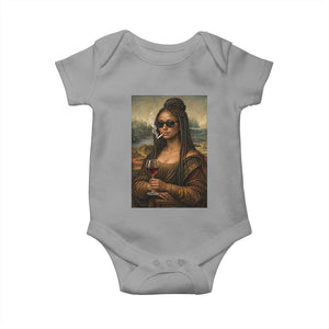 Black Mona Lisa African American Baby Onesie Black History Month TS12 Sport Gray Print Your Wear