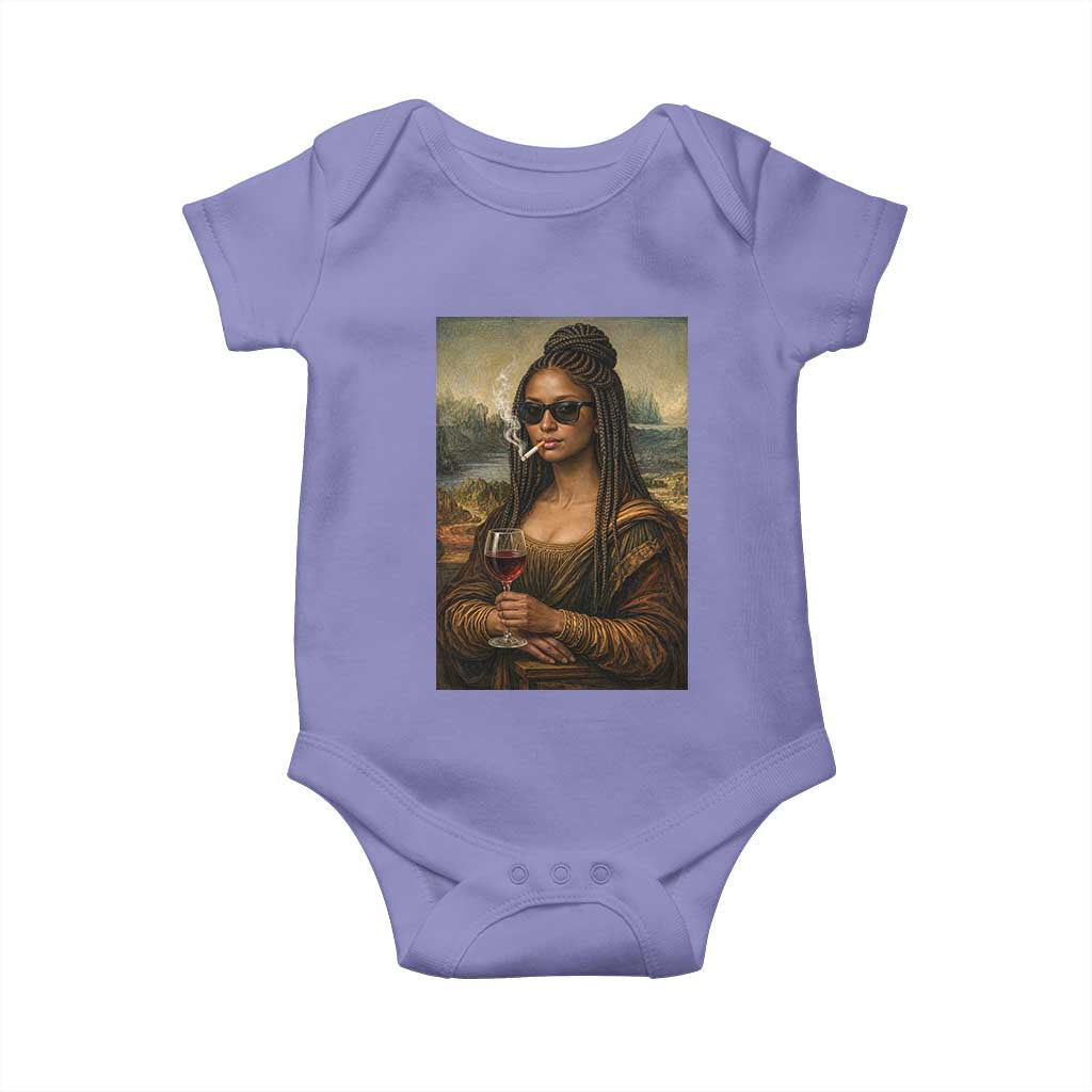 Black Mona Lisa African American Baby Onesie Black History Month TS12 Violet Print Your Wear