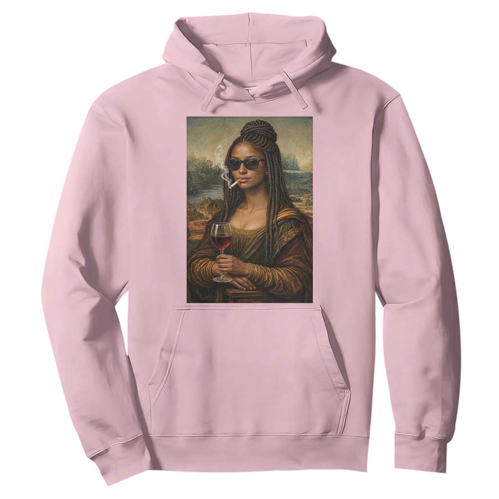 Black Mona Lisa African American Hoodie Black History Month TS12 Light Pink Print Your Wear