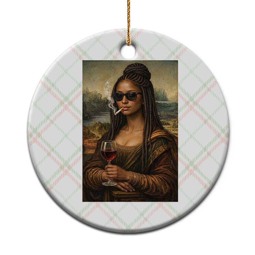 Black Mona Lisa African American Ceramic Ornament Black History Month TS12 1pc Christmas Plaid Print Your Wear
