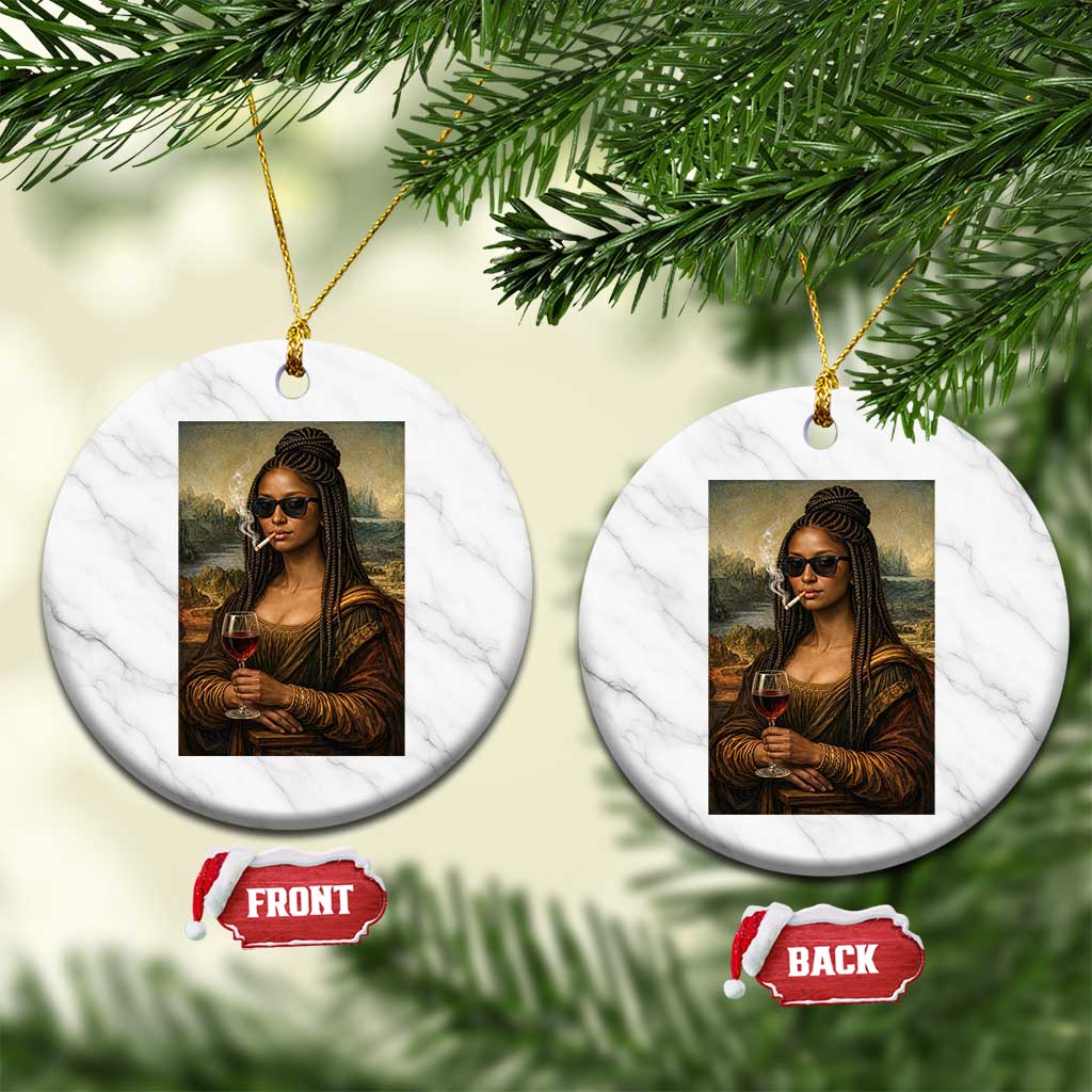 Black Mona Lisa African American Ceramic Ornament Black History Month TS12 1pc White Marble Print Your Wear