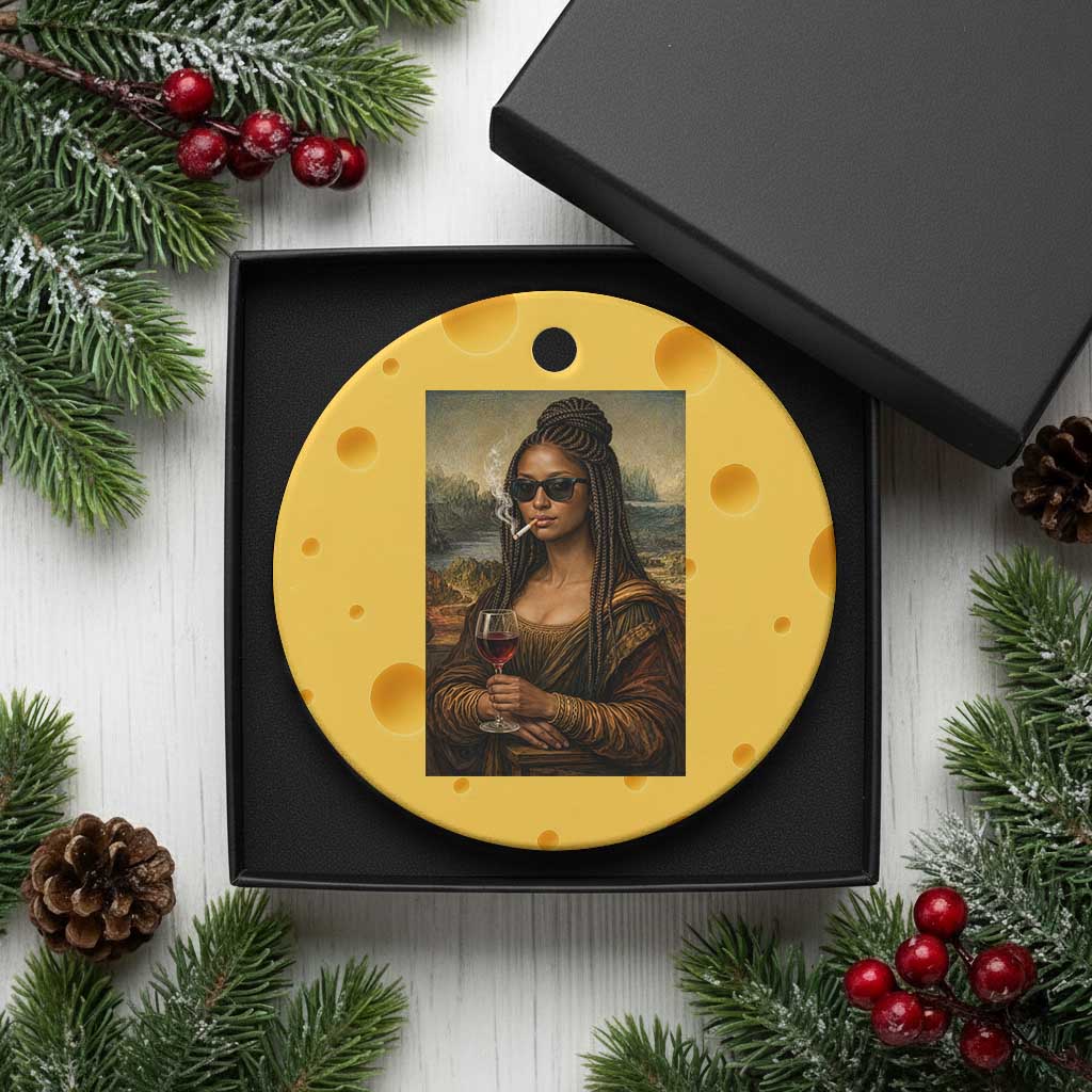 Black Mona Lisa African American Ceramic Ornament Black History Month TS12 1pc Yellow Cheese Print Your Wear