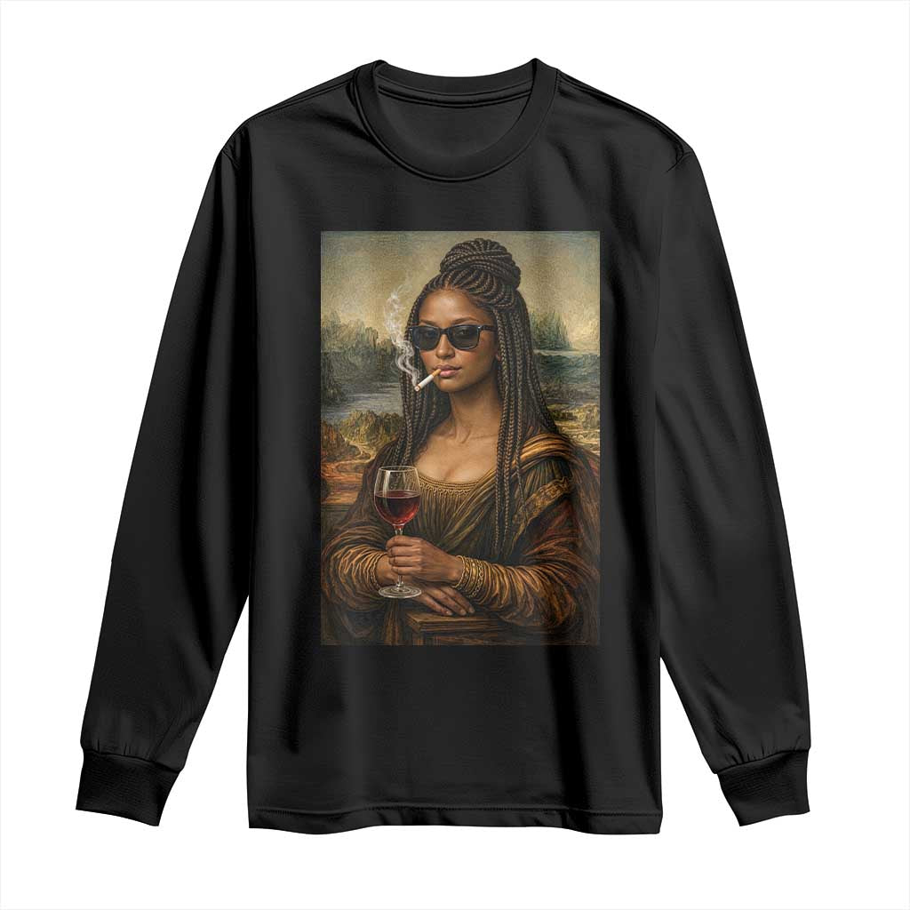 Black Mona Lisa African American Long Sleeve Shirt Black History Month TS12 Black Print Your Wear
