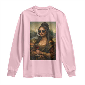 Black Mona Lisa African American Long Sleeve Shirt Black History Month TS12 Light Pink Print Your Wear
