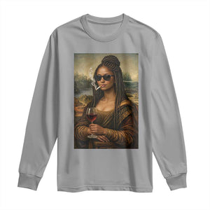 Black Mona Lisa African American Long Sleeve Shirt Black History Month TS12 Sport Gray Print Your Wear