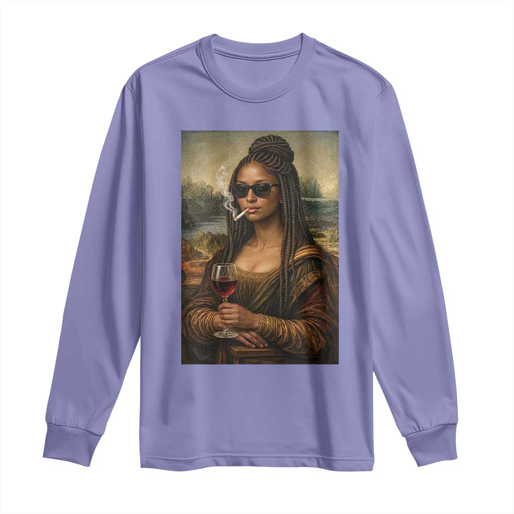 Black Mona Lisa African American Long Sleeve Shirt Black History Month TS12 Violet Print Your Wear