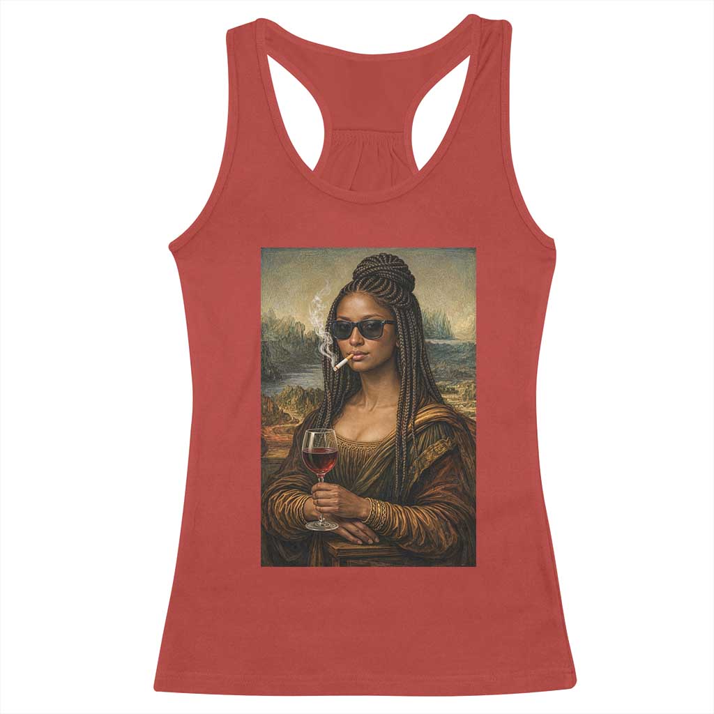 Black Mona Lisa African American Racerback Tank Top Black History Month TS12 Red Print Your Wear