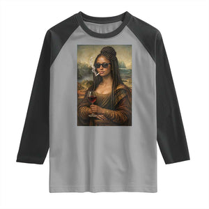 Black Mona Lisa African American Raglan Shirt Black History Month TS12 Sport Gray Black Print Your Wear