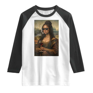 Black Mona Lisa African American Raglan Shirt Black History Month TS12 White Black Print Your Wear
