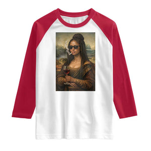 Black Mona Lisa African American Raglan Shirt Black History Month TS12 White Red Print Your Wear