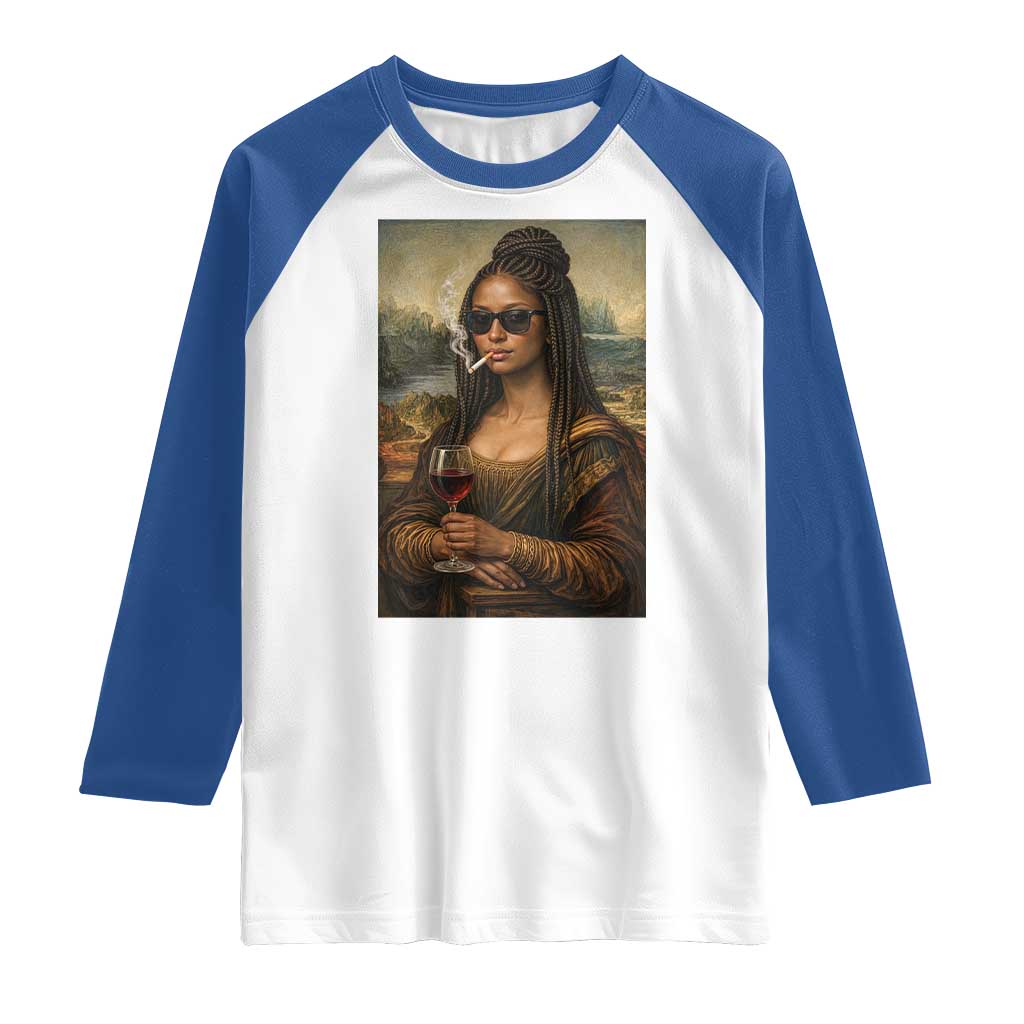 Black Mona Lisa African American Raglan Shirt Black History Month TS12 White Royal Print Your Wear