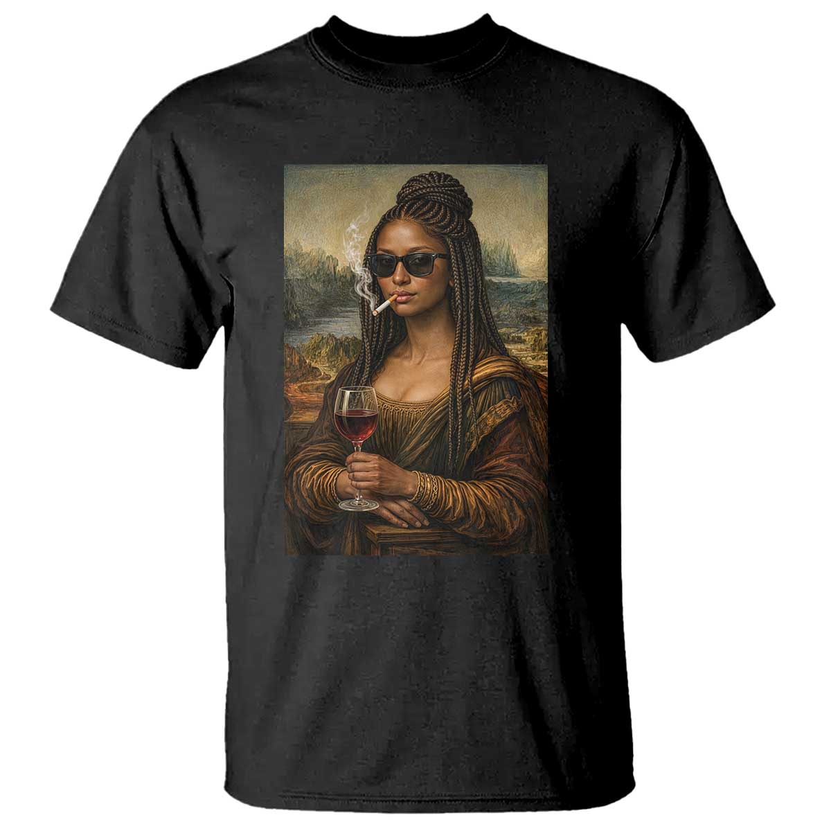Black Mona Lisa African American T Shirt Black History Month TS12 Black Print Your Wear