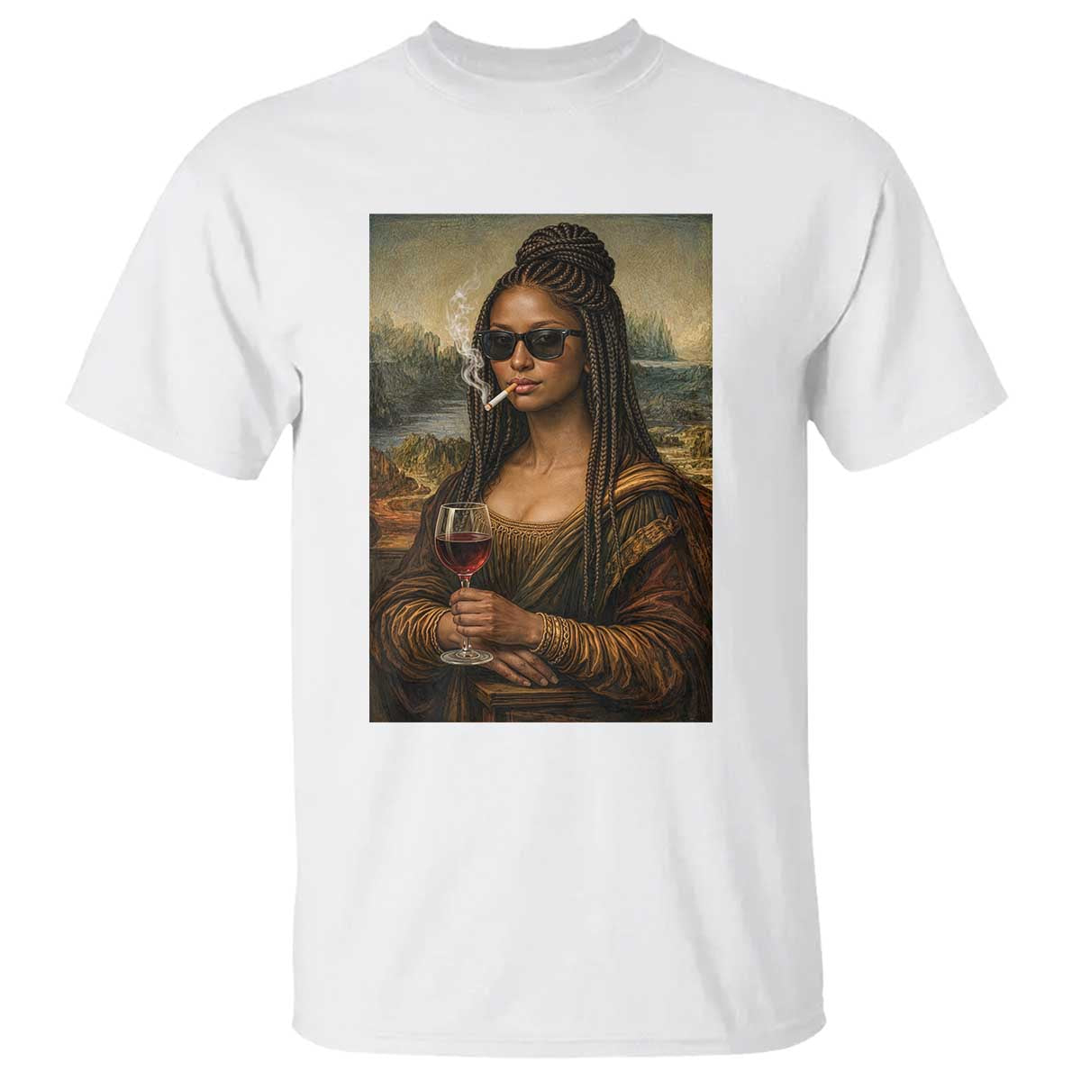 Black Mona Lisa African American T Shirt Black History Month TS12 White Print Your Wear