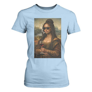 Black Mona Lisa African American T Shirt For Women Black History Month TS12 Light Blue Print Your Wear