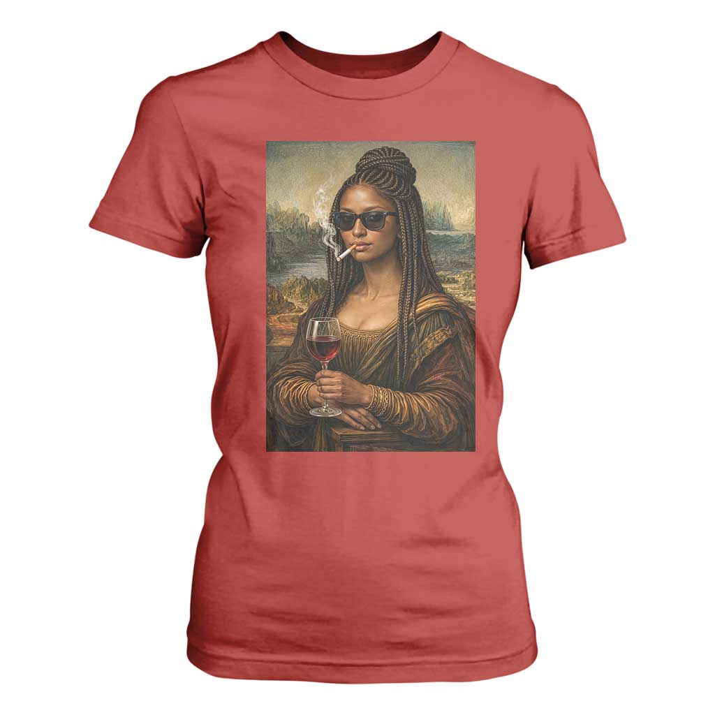 Black Mona Lisa African American T Shirt For Women Black History Month TS12 Red Print Your Wear