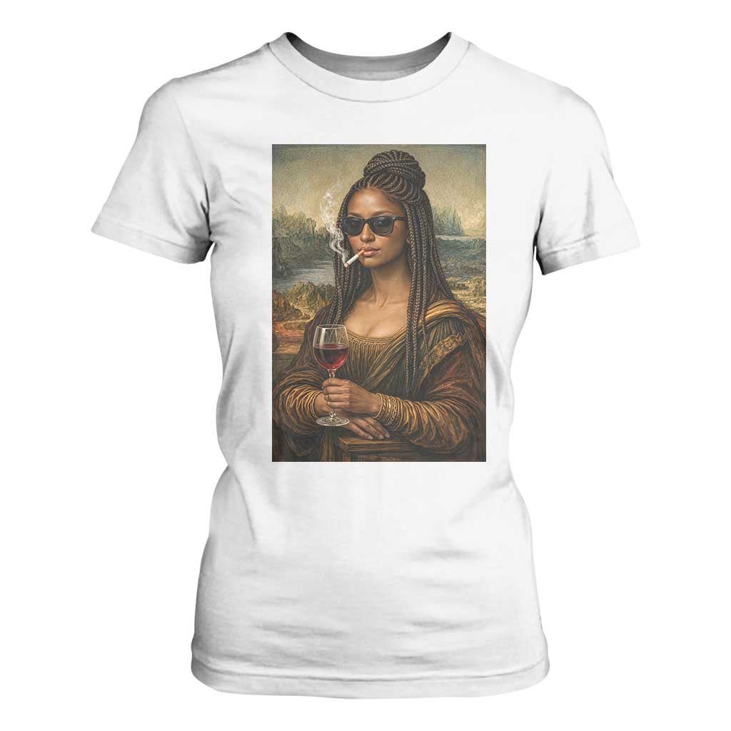 Black Mona Lisa African American T Shirt For Women Black History Month TS12 White Print Your Wear