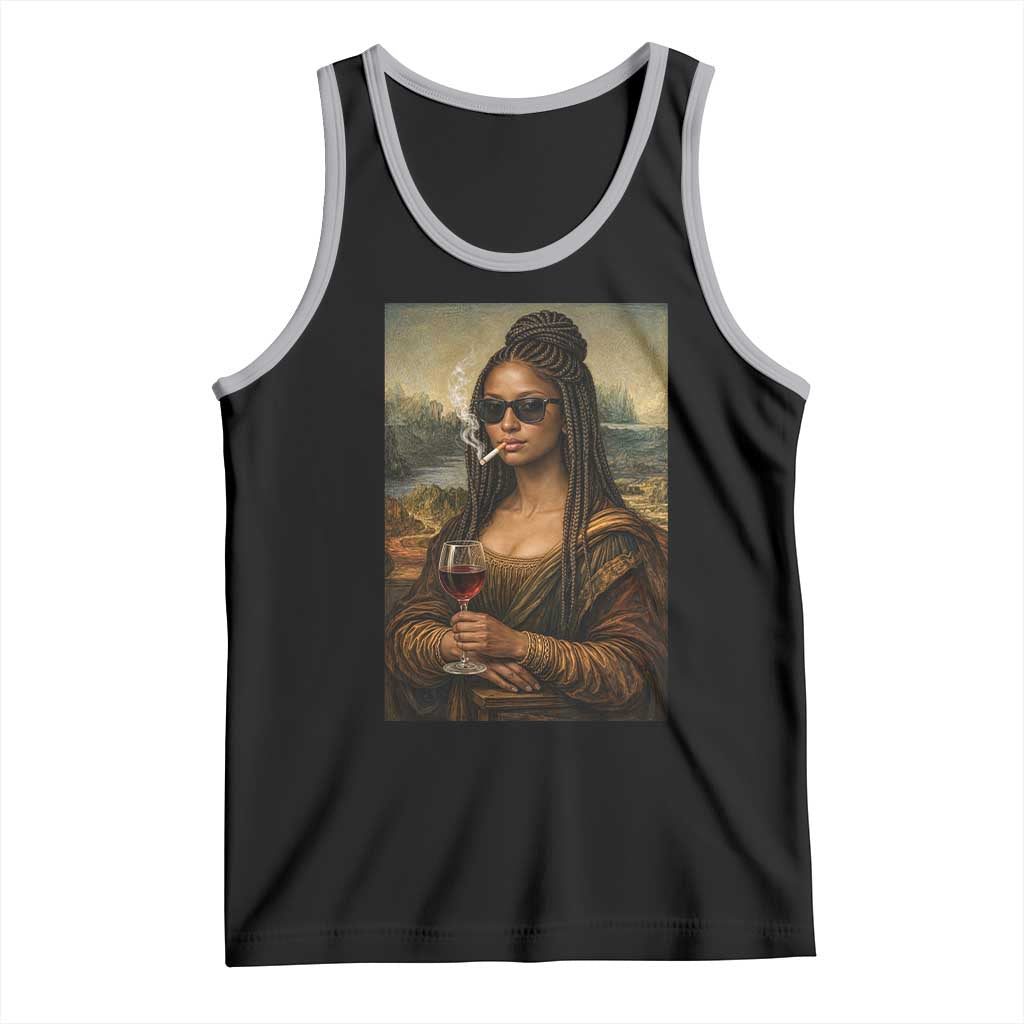 Black Mona Lisa African American Tank Top Black History Month TS12 Black Athletic Heather Print Your Wear
