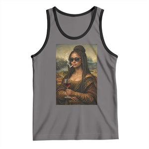 Black Mona Lisa African American Tank Top Black History Month TS12 Deep Heather Black Print Your Wear