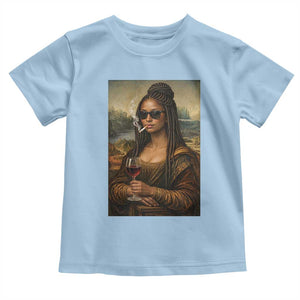 Black Mona Lisa African American Toddler T Shirt Black History Month TS12 Light Blue Print Your Wear