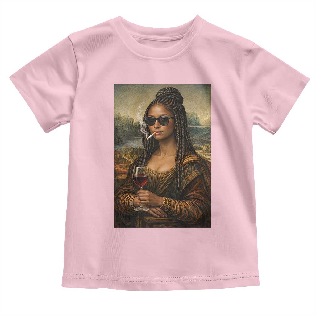 Black Mona Lisa African American Toddler T Shirt Black History Month TS12 Light Pink Print Your Wear