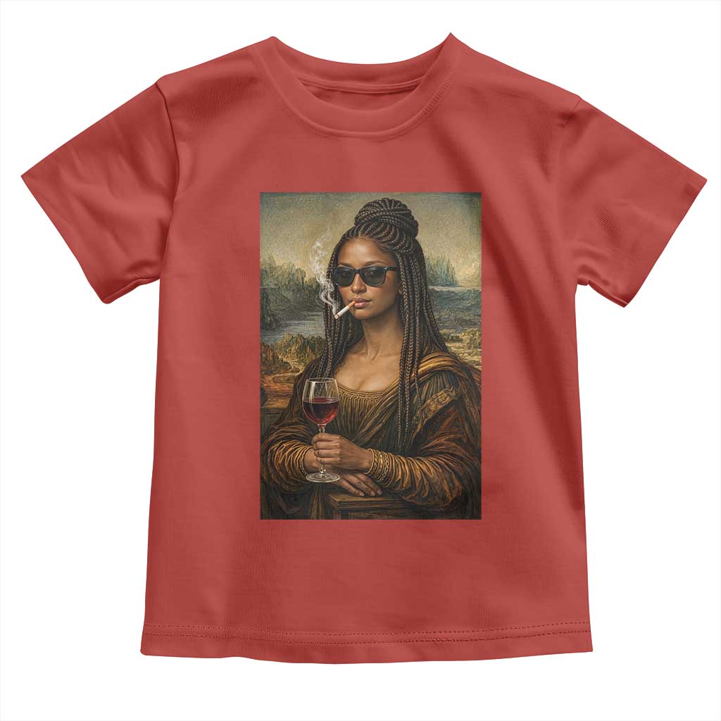 Black Mona Lisa African American Toddler T Shirt Black History Month TS12 Red Print Your Wear