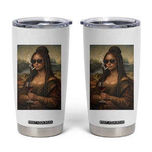 Black Mona Lisa African American Tumbler Cup Black History Month TS12 White Print Your Wear