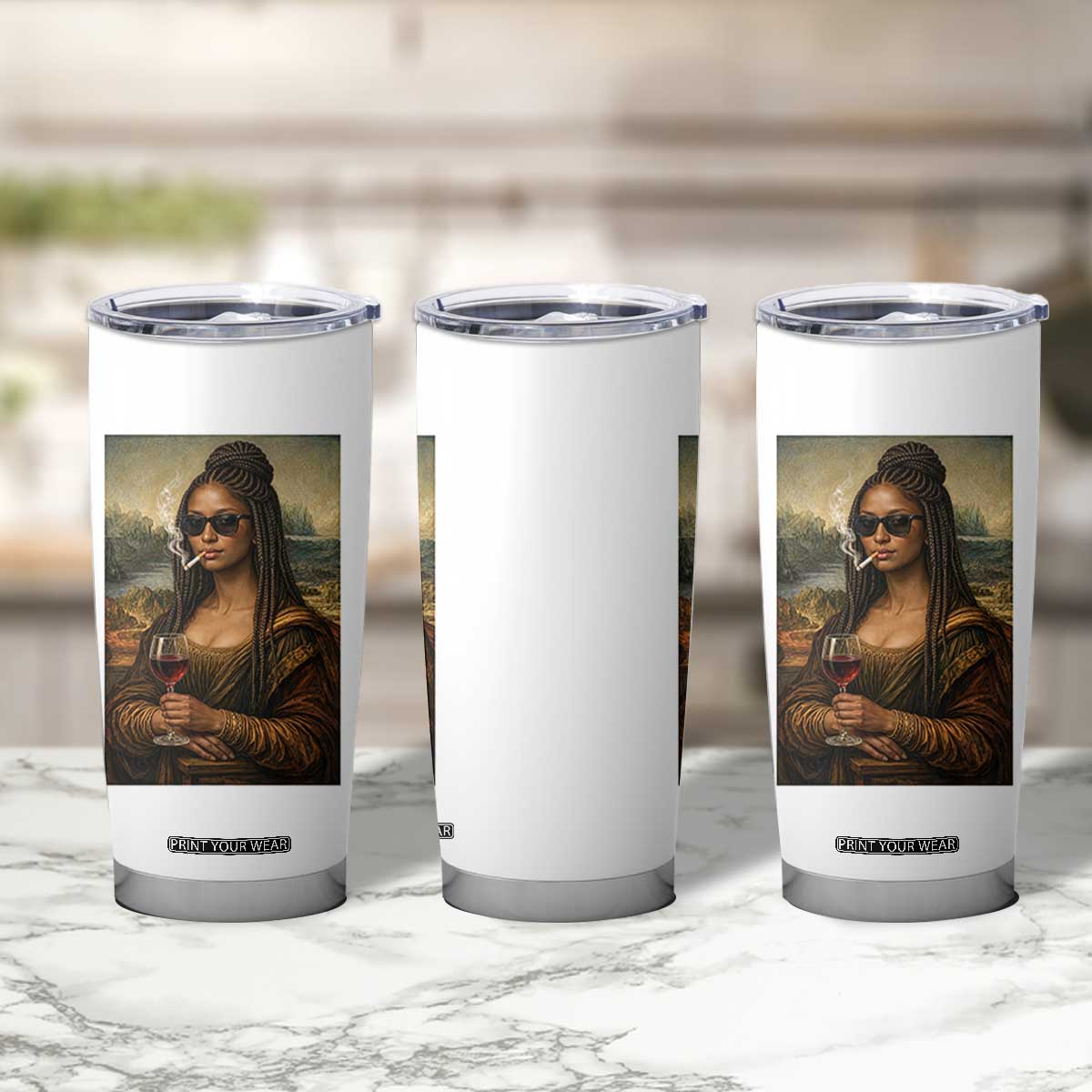 Black Mona Lisa African American Tumbler Cup Black History Month TS12 Print Your Wear