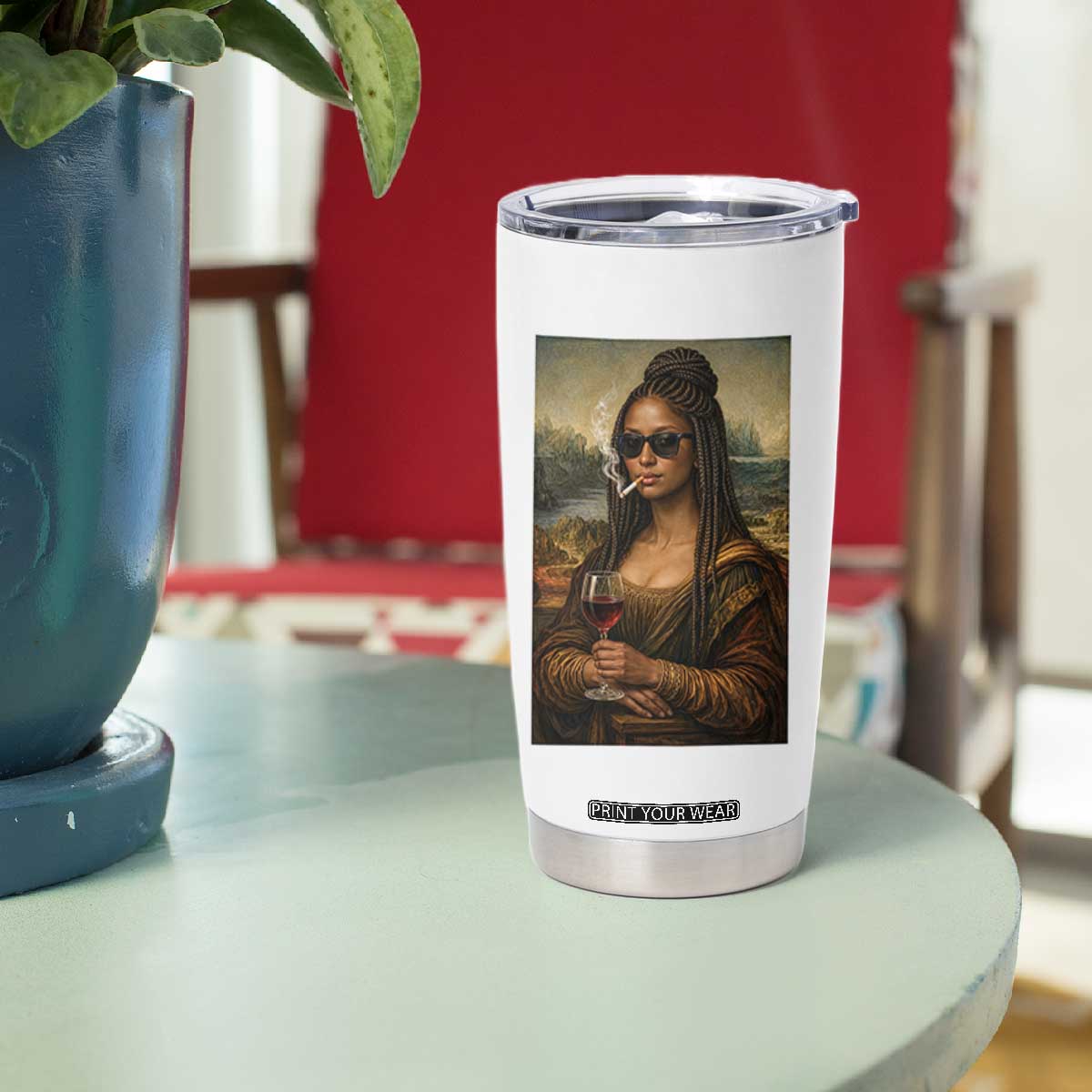 Black Mona Lisa African American Tumbler Cup Black History Month TS12 Print Your Wear