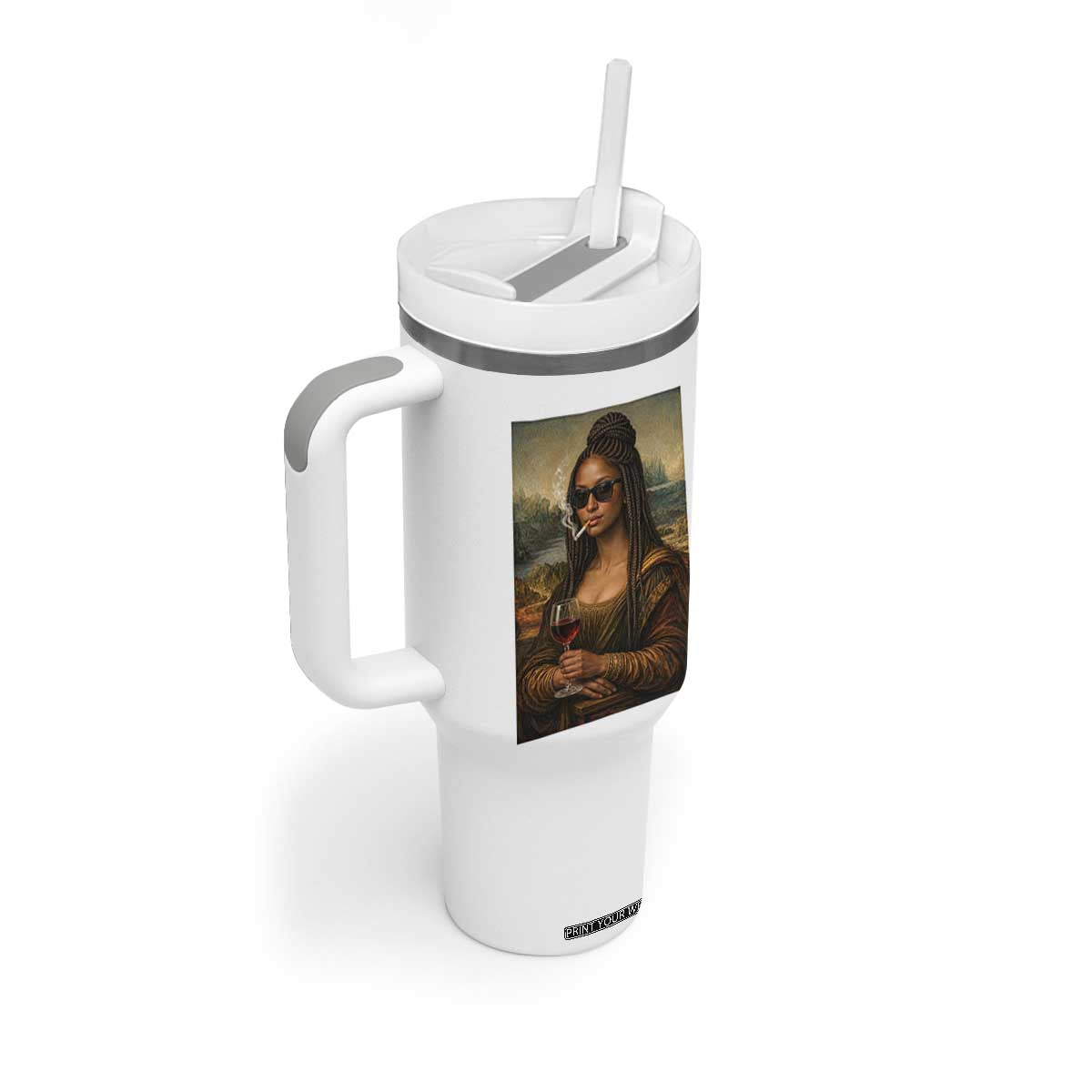 Black Mona Lisa African American Tumbler With Handle Black History Month TS12 Print Your Wear