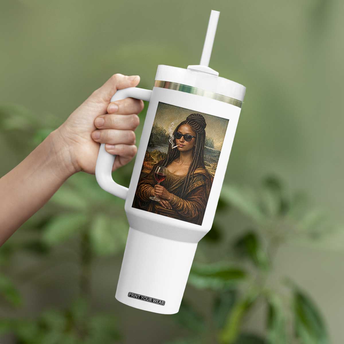 Black Mona Lisa African American Tumbler With Handle Black History Month TS12 Print Your Wear