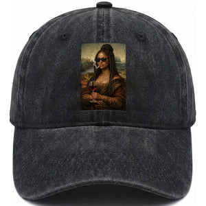 Black Mona Lisa African American Washed Cotton Baseball Cap Black History Month TS12 Print Your Wear