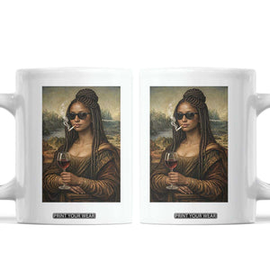 Black Mona Lisa African American Coffee Mug Black History Month TS12 White Print Your Wear