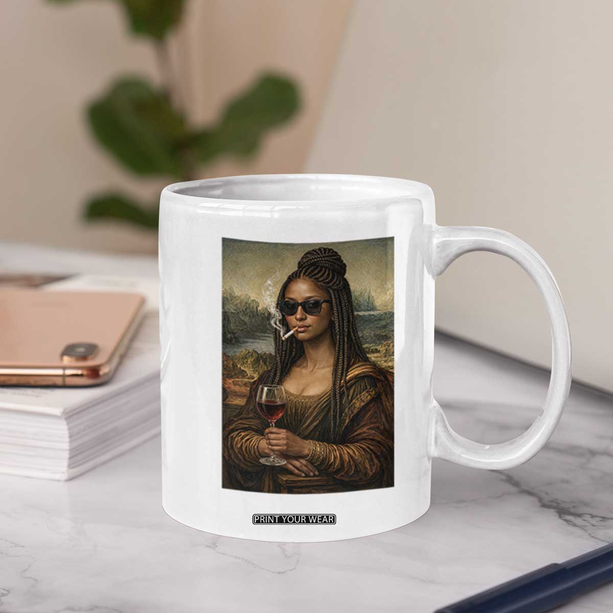 Black Mona Lisa African American Coffee Mug Black History Month TS12 Print Your Wear
