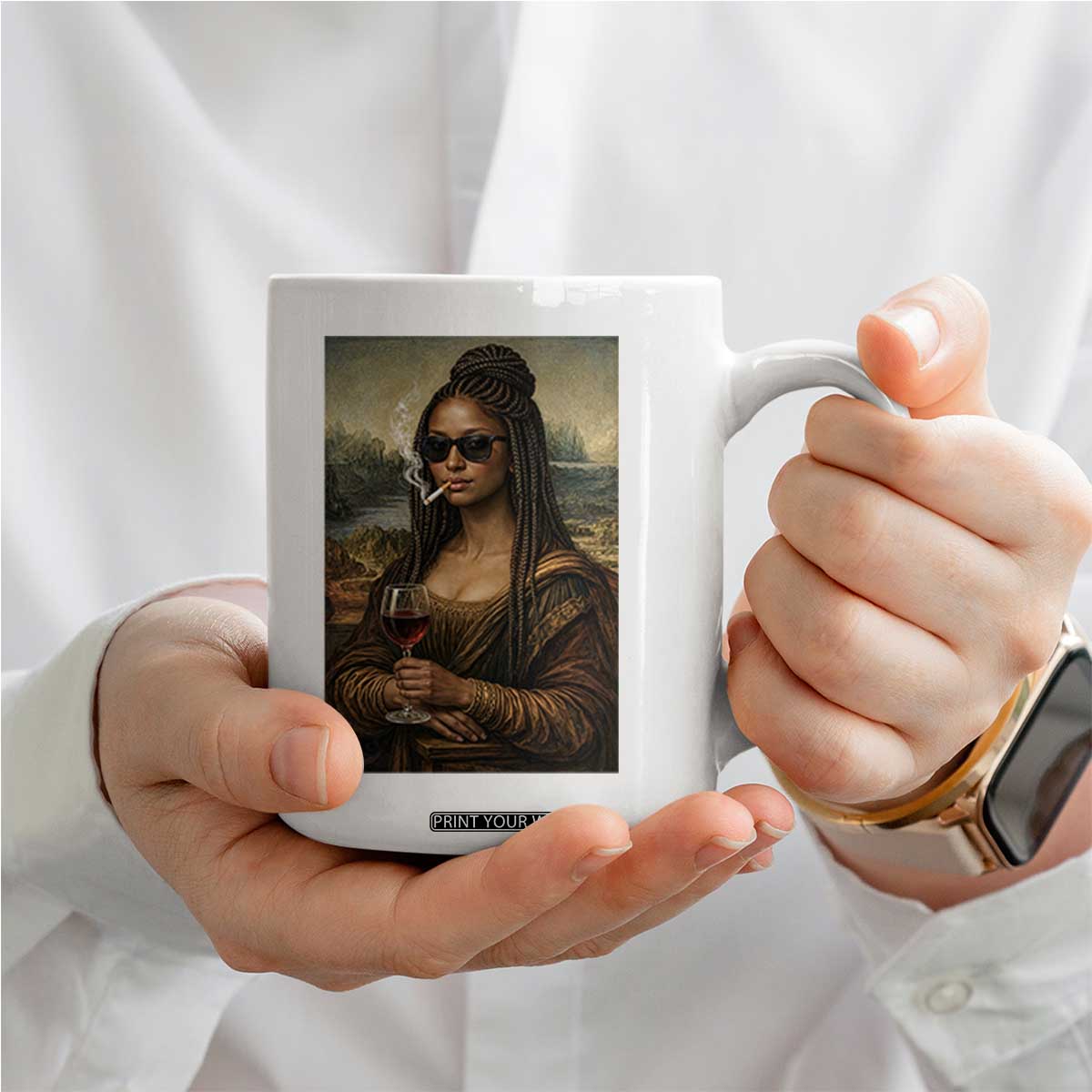 Black Mona Lisa African American Coffee Mug Black History Month TS12 Print Your Wear