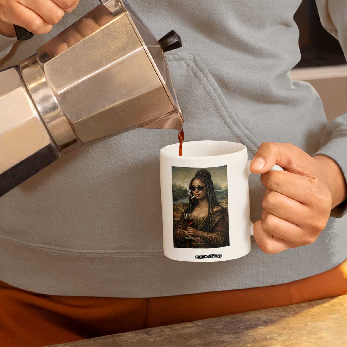 Black Mona Lisa African American Coffee Mug Black History Month TS12 Print Your Wear